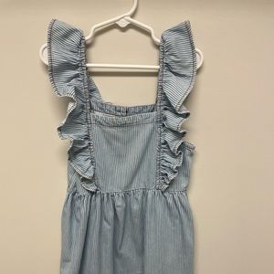 Tinycottons denim ruffle dress size 6